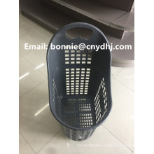 80L Supermarket Plastic Rolling Shopping Basket